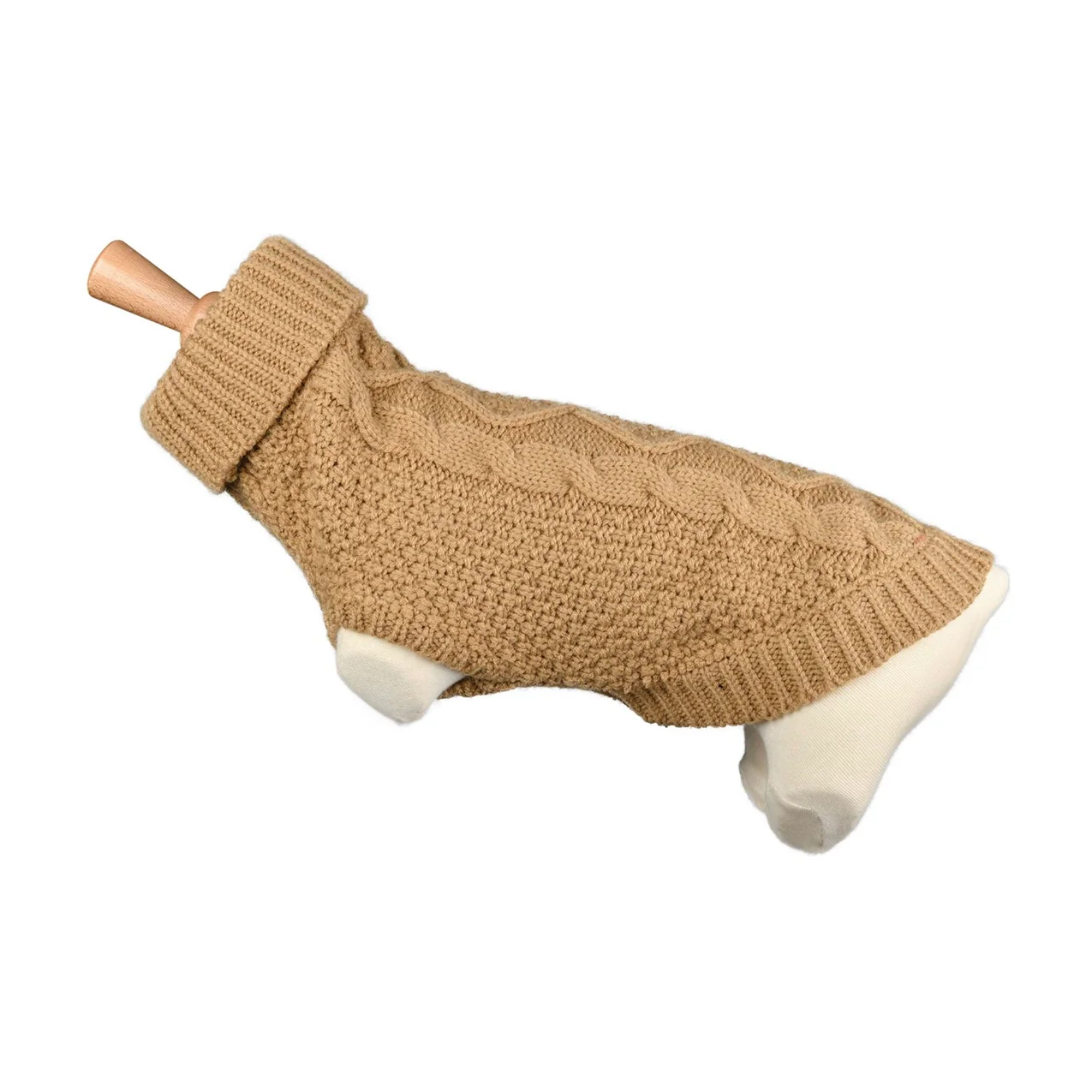 Pull Torsadé Élégant Beige – Image 2