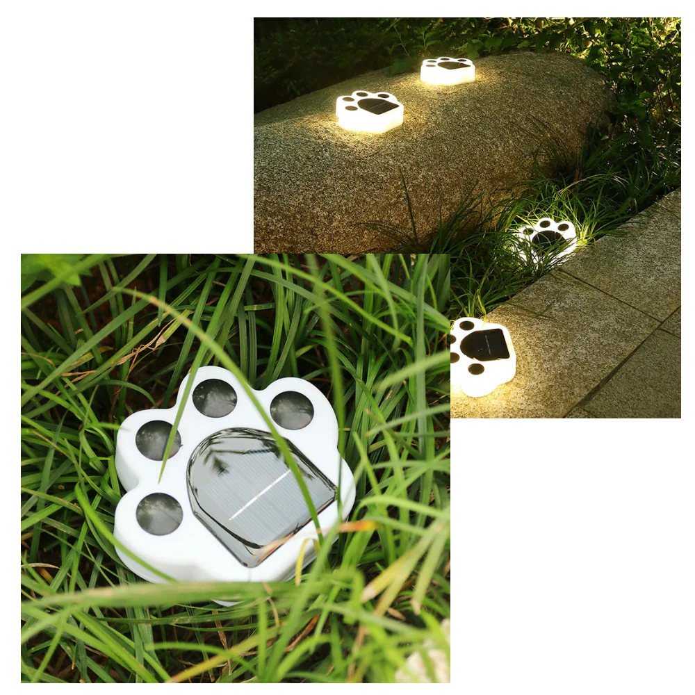 Lumière de chemin en forme d'empreinte de patte à énergie solaire – Image 5